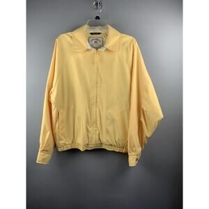 Aberdeen Collection Mens Medium‎ Long Sleeve Full Zip Yellow Pocket Bomber NWOT